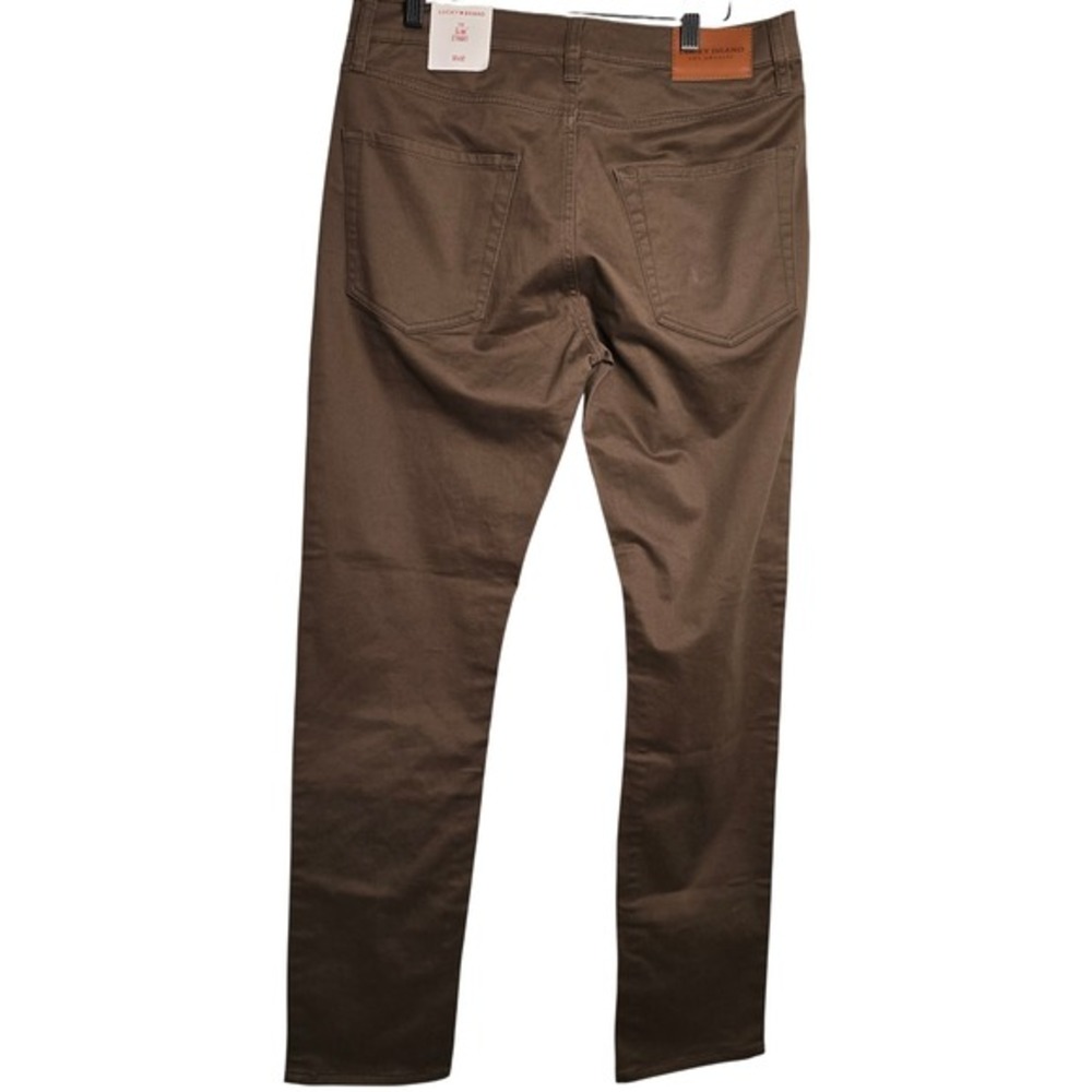 🆕️ NWT- Lucky Brand Slim Fit Brown Cotton Blend Chinos Pants Mens Size 30x30 - Picture 12 of 16